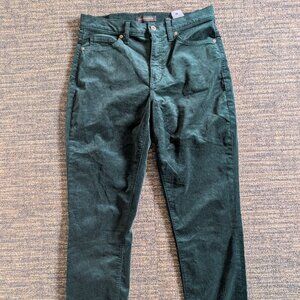 Banana Republic Green Velvet High Rise Slim Pants Sz 28